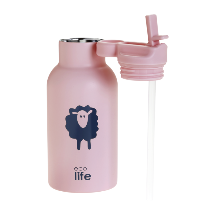 Ecolife ροζ ατσάλινο παγούρι
